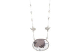 Two Birds With Moss Agate In Loop Chain